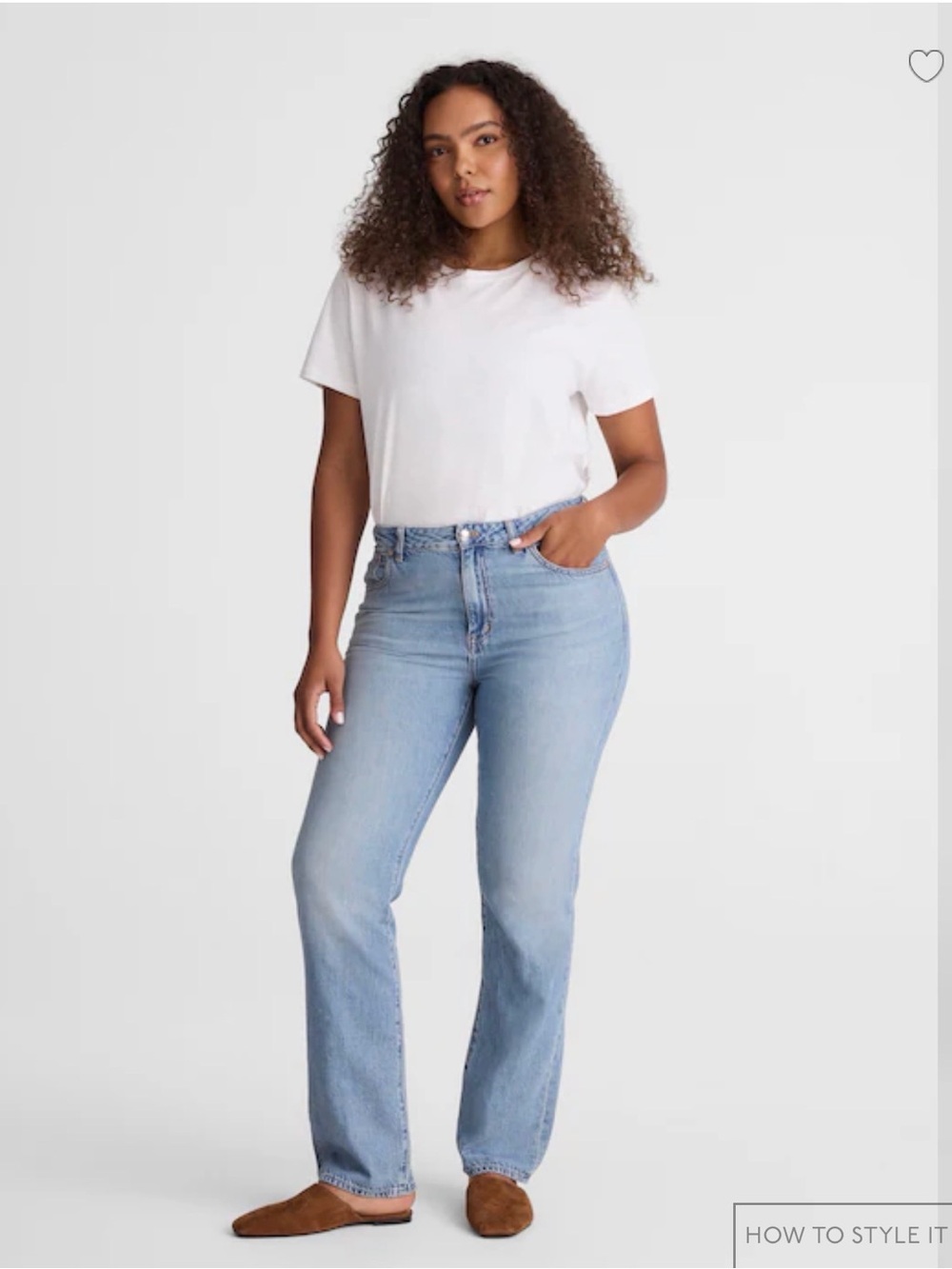 Light Wash High-Rise Straight Jeans - Light Blue
